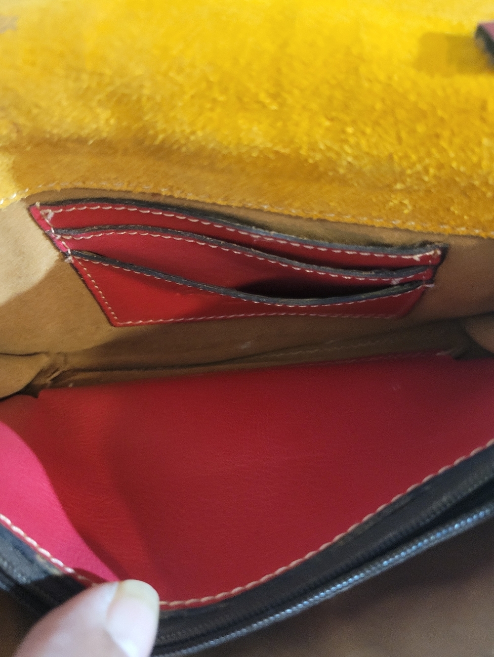 Patricia Nash Red Tan Distressed Leather Small Adjustable Crossbody Bag - Picture 11 of 15